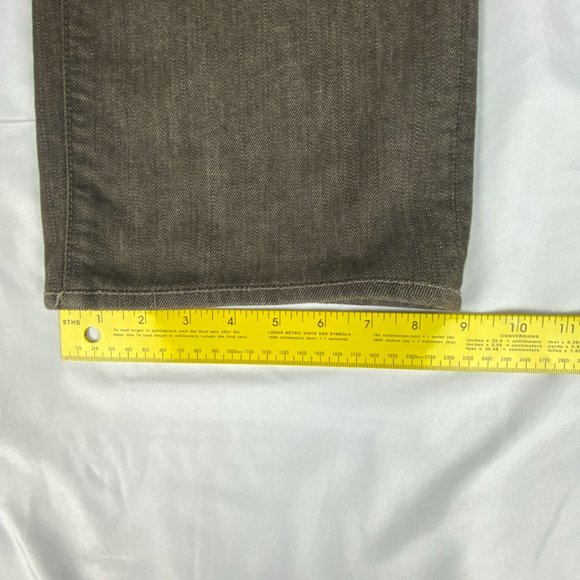 7 For All Mankind Jeans Mens 36x28 Button Fly Straight Brown Stretch Distressed - Picture 14 of 16